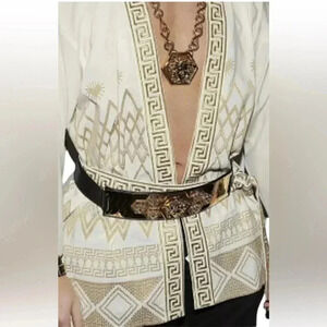 Rare Versace Limited Edition Medusa Bondage Leather Belt.